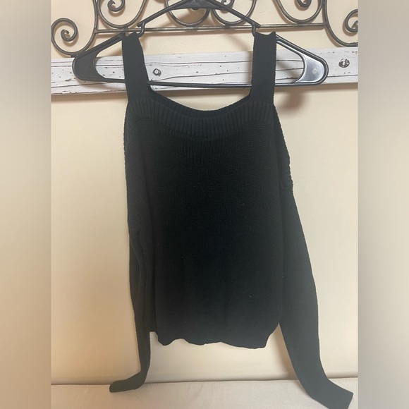 Express Black Cold Shoulder Long Sleeve Sweater, size xs - Picture 1 of 6